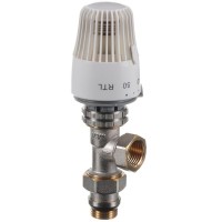 Кран с термоголовкой RTL угловой 1/2х1/2 с антипротечкой KR.941-Gi KOER (KR3065)