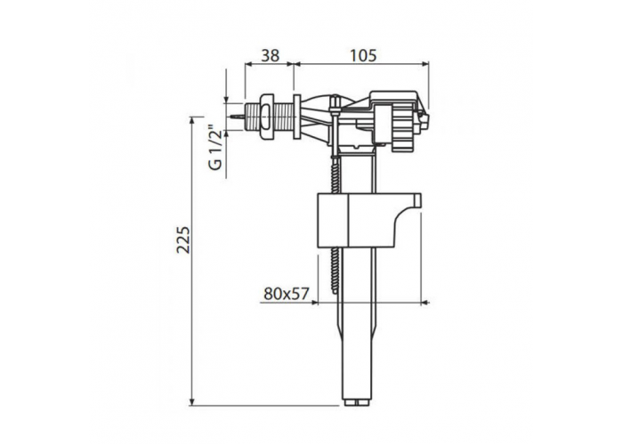 Впускной механизм ALCAPLAST A16-1/2'с бок.подвод. металл. (AL0009)