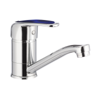 Змішувач для умивальника CRON MAGIC 004 (виливши 15 см) (синя ручка) (CR0150)