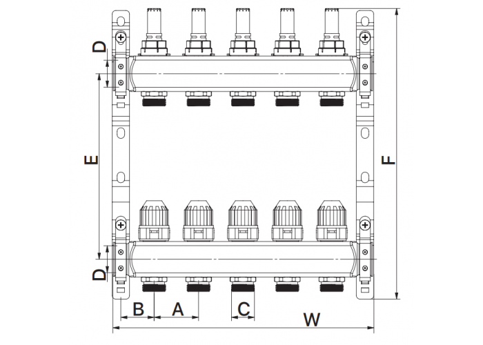 Коллекторный блок с расxодомерами EUROPRODUCT EP.S1110-02 1