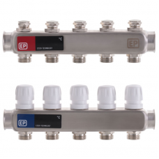 Коллекторный блок с термостат. клапанами EUROPRODUCT EP.S1100-05 1"x5 (EP4992)