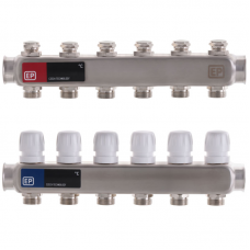 Коллекторный блок с термостат. клапанами EUROPRODUCT EP.S1100-06 1"x6 (EP4993)