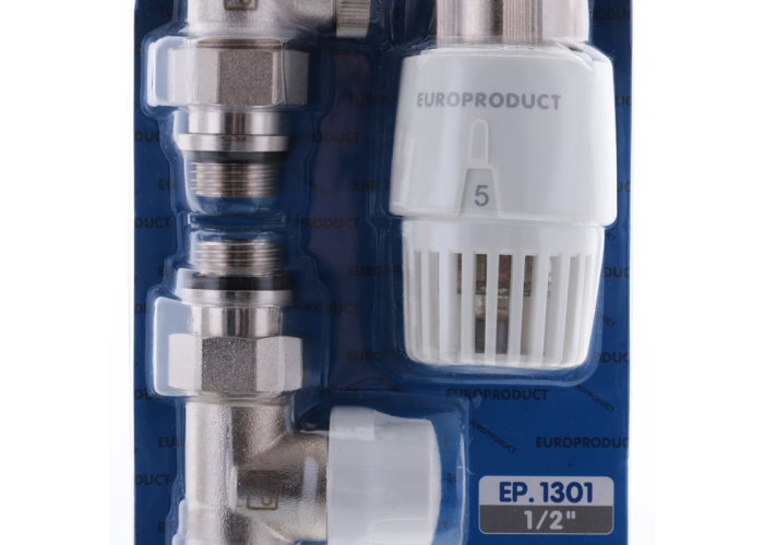 Комплект для подключения радиатора EUROPRODUCT EP.1301 - 1/2'' (Прямой с термоголовкой) (EP6017)