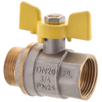 Кран кульовий FERRO PL 3/4' ГШБ ГАЗ art. 607 (латунна куля) (FE0561)