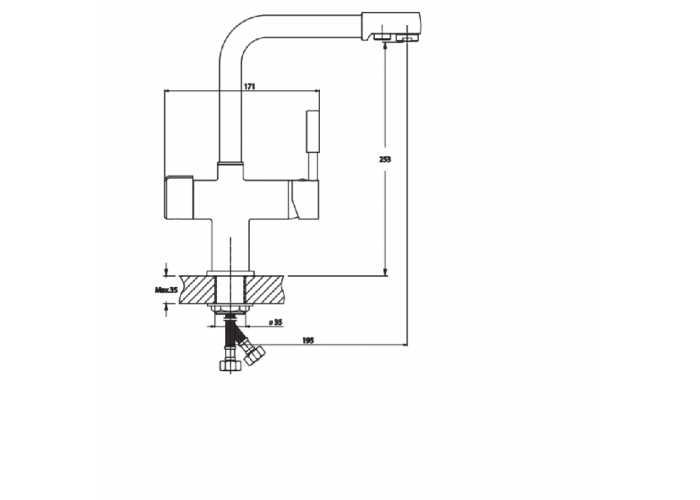 Змішувач для кухні Haiba HANS 021 з вих. для питної води (чорний) (HB0820)