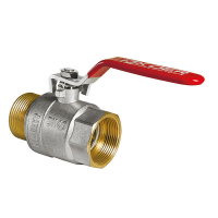 Кран кульовий з пластиковою ручкою та термометром Чехія КР KR.240 - 3/4" ГГ