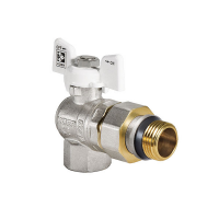 Кран з американкою 3/4' 'антипротечка' (KOER KR.228.W-Gi) кутовий білий (KR0193)