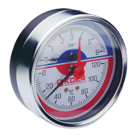 Термо-манометр аксіальний (KOER KM.812A) (0-6 bar), D=80мм, 1/2' (KR0220)