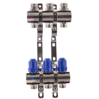 Коллекторный блок с термостатич. клапанами KOER KR.1100-03 1”x3 WAYS (KR2629)