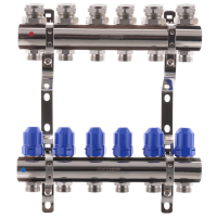 Коллекторный блок с термостатическими клапанами KOER KR.1100-06 1”x6 WAYS (KR2632)