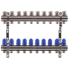 Коллекторный блок с термостатическими клапанами KOER KR.1100-10 1”x10 WAYS (KR2636)