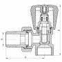 Вентиль радіаторний кутовий (хромований) 1/2x1/2 (KOER KR.901.CHR) (KR2819)