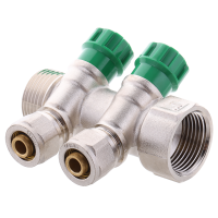 Колектор вентильний з фитингом KOER KR.1124-2 1 'x2 WAYS (KR2832)
