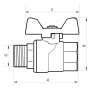 Кран шаровый 1/2' ГШБ ГАЗ (NF.722) NOLF (NF2951)