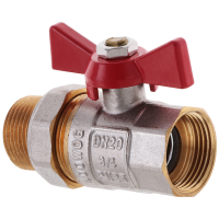 Кран с американкой 3/4' прямой WATERPRO красный (WP0152)