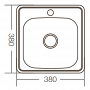 Мойка кухонная ZERIX Z3838-06-160E (satin) (ZM0555)