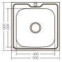 Кухонная мойка накладная ZERIX Z5050-06-160E (satin) (ZX1609)