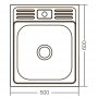 Кухонная мойка накладная ZERIXZ5060-04-160E (satin) (ZX1610)