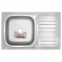 Кухонна мийка накладна ZERIXZ8050L-06-160E (satin) (ZX1612)