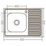 Кухонная мойка накладная ZERIXZ8050L-06-160E (satin) (ZX1612)