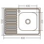 Кухонная мойка накладная ZERIX Z8050R-06-160E (satin) (ZX1613)