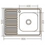 Кухонная мойка накладная ZERIXZ8050R-04-160E (satin) (ZX1615)