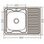 Кухонная мойка накладная ZERIXZ8060L-06-160E (satin) (ZX1616)