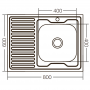 Кухонная мойка накладная ZERIXZ8060R-06-160E (satin) (ZX1617)