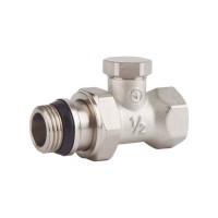 Кран радиаторный прямой SD Forte Classiс с антипротечкой 1/2", без ручки SF227W15