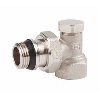Кран радіаторний кутовий SD Forte Classiс з антипротіканням 1/2" без ручки SF229W15