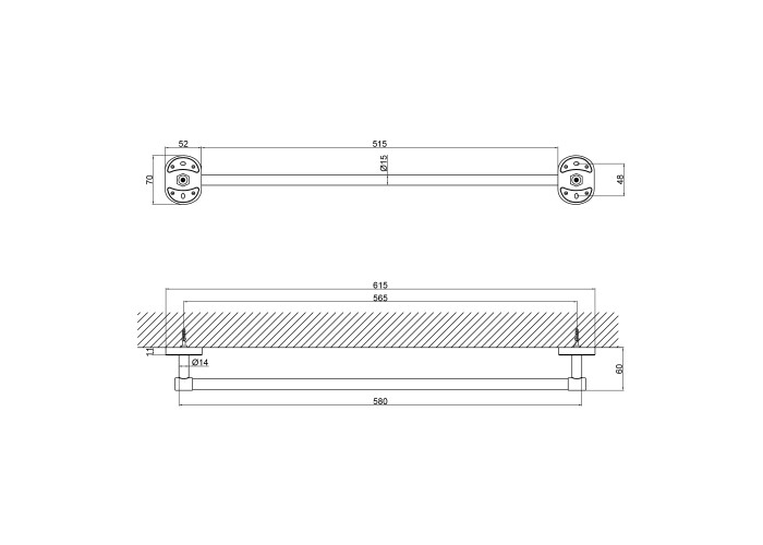 Полотенцедержатель Lidz (CRM) 114.01.01 65 см