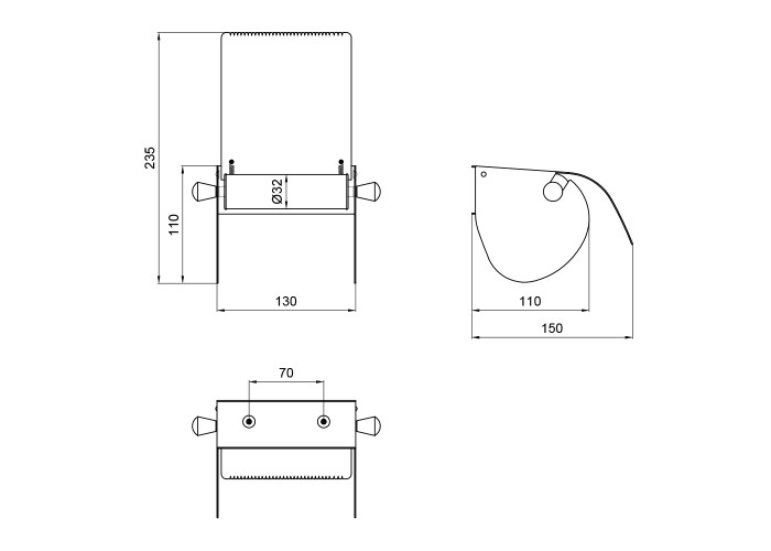 Держатель для туалетной бумаги Lidz (CRM) 121.04.02