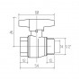 Кран кульовий Rastelli Nova Plus 1/2" ВЗ (метелик) Арт. 451
