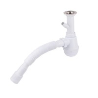 Сифон для кухонної мийки Lidz (WHI) 60 05 M002 00 з відводом для пральної машини (вихід 40/50 мм)