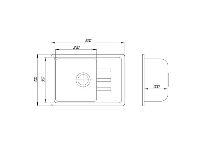 Кухонная мойка Lidz 620x435/200 STO-10 (LIDZSTO10620435200)