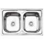 Кухонная мойка с двумя чашами Lidz 5080 0,8 мм Polish (LIDZ5080LPOL06)