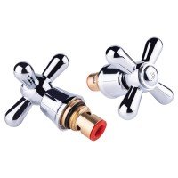 Кран-букса Lidz (CRM) 15 000 00 керамика 1/2' с ручкой Dominox (пара)