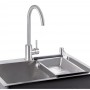 Набор 4 в 1 Qtap кухонная мойка D6045 2.7/1.0 мм Satin + смеситель + сушилка + дозатор для моющего средства