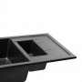 Кухонна мийка з додатковою чашею Qtap CS 7648 Black (QT7648BLA404)
