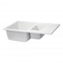 Кухонна мийка з додатковою чашею Qtap CS 7648 White (QT7648WHI650)