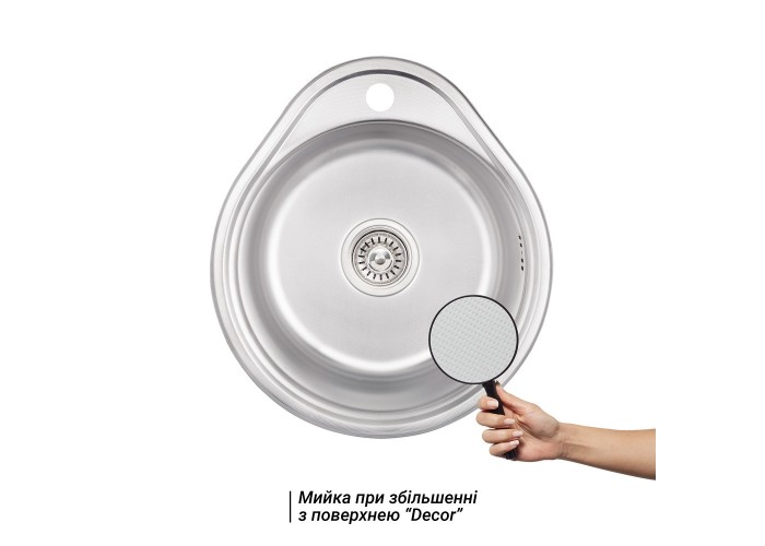 Кухонна мийка Lidz 4843 0,6 мм Decor (LIDZ484306DEC180)