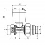 Кран радиаторный Roho R5561-050 - 1/2" прямой (антипротечка) (RO0131)