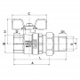 Кран з американкою Roho R105-100B - 1' прямий (RO0112)